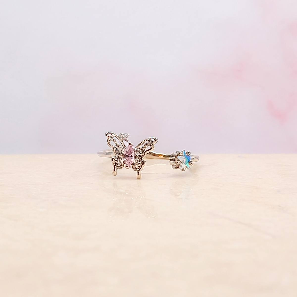 tiny butterfly ring mau_Jewelry12～14号 1/2 Ct Diamond Double
