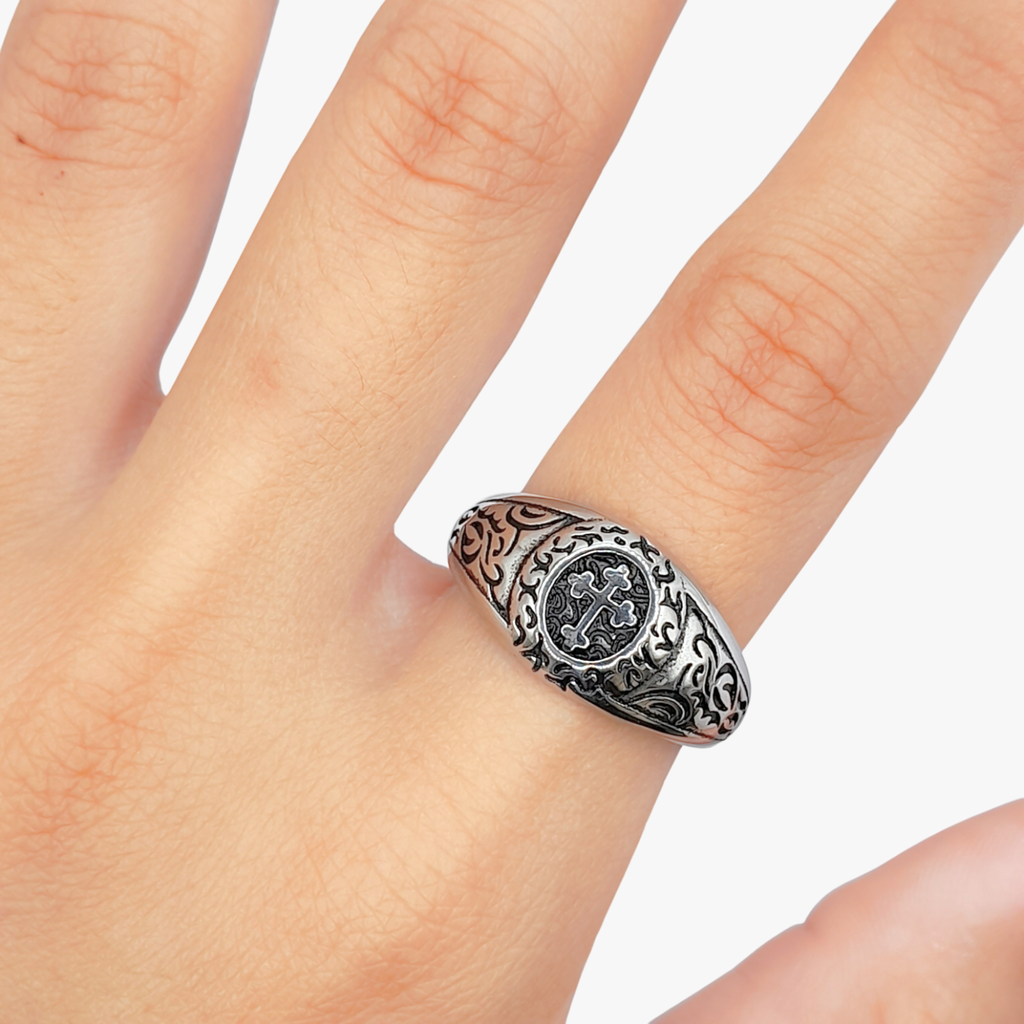 Crucifix Signet Ring