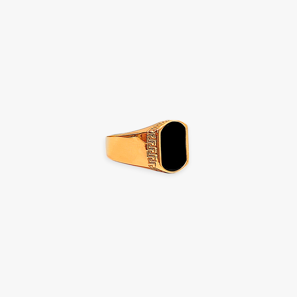 Black Wave Signet Ring