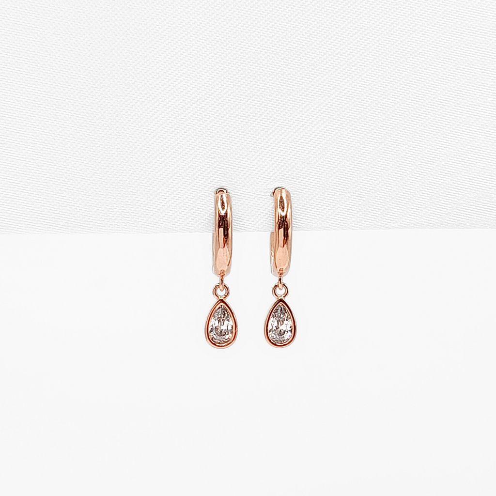 Crystal Teardrop Huggies