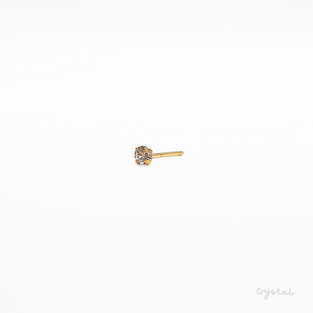 Coloured Crystal Nose Pin - 2mm