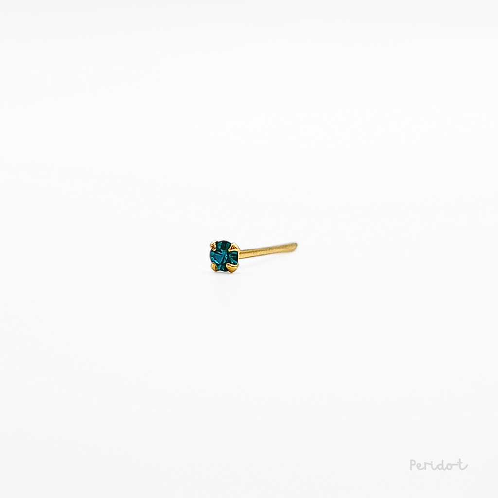 Coloured Crystal Nose Pin - 2mm