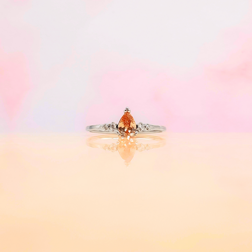 Champagne Teardrop Ring