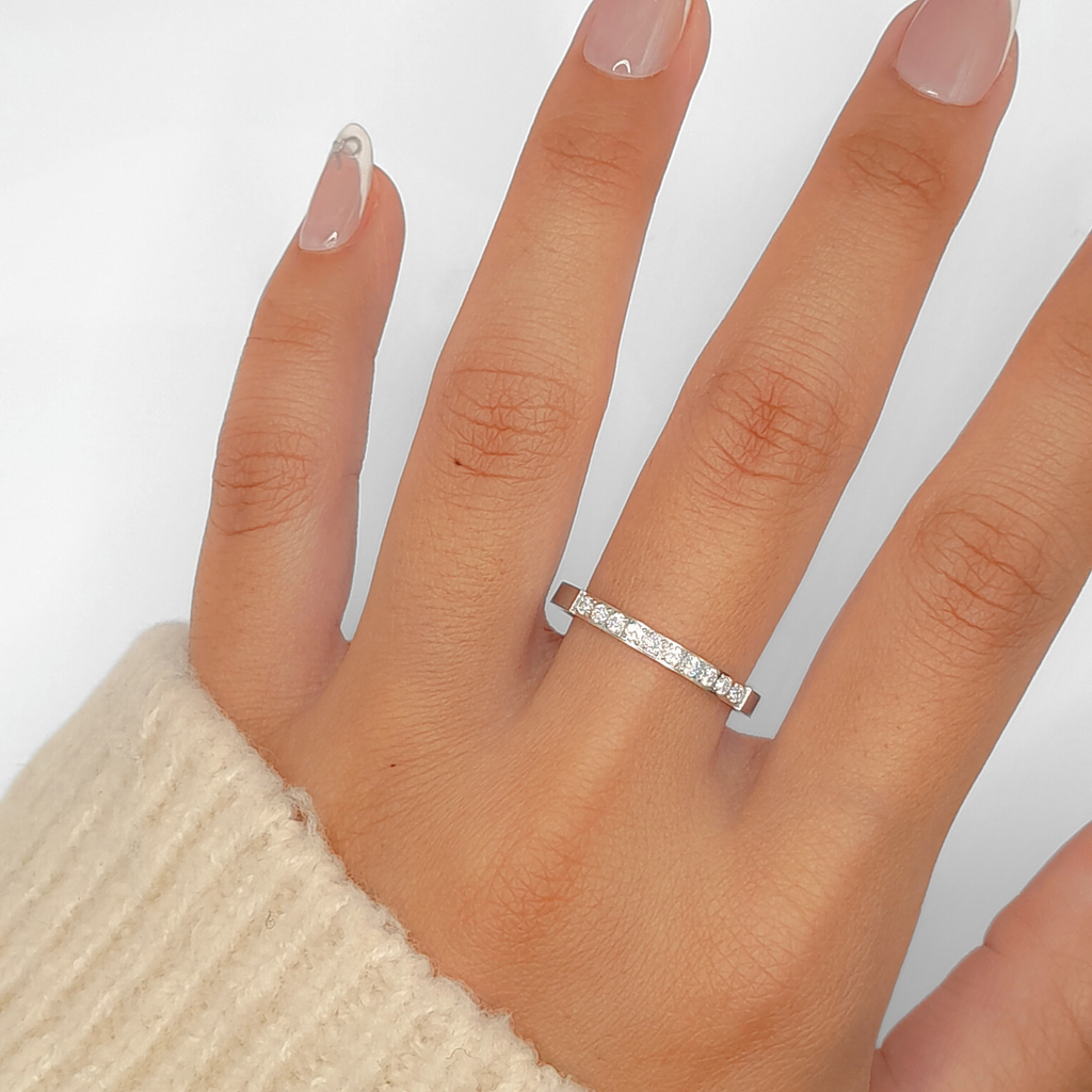 Half Band Crystal Ring