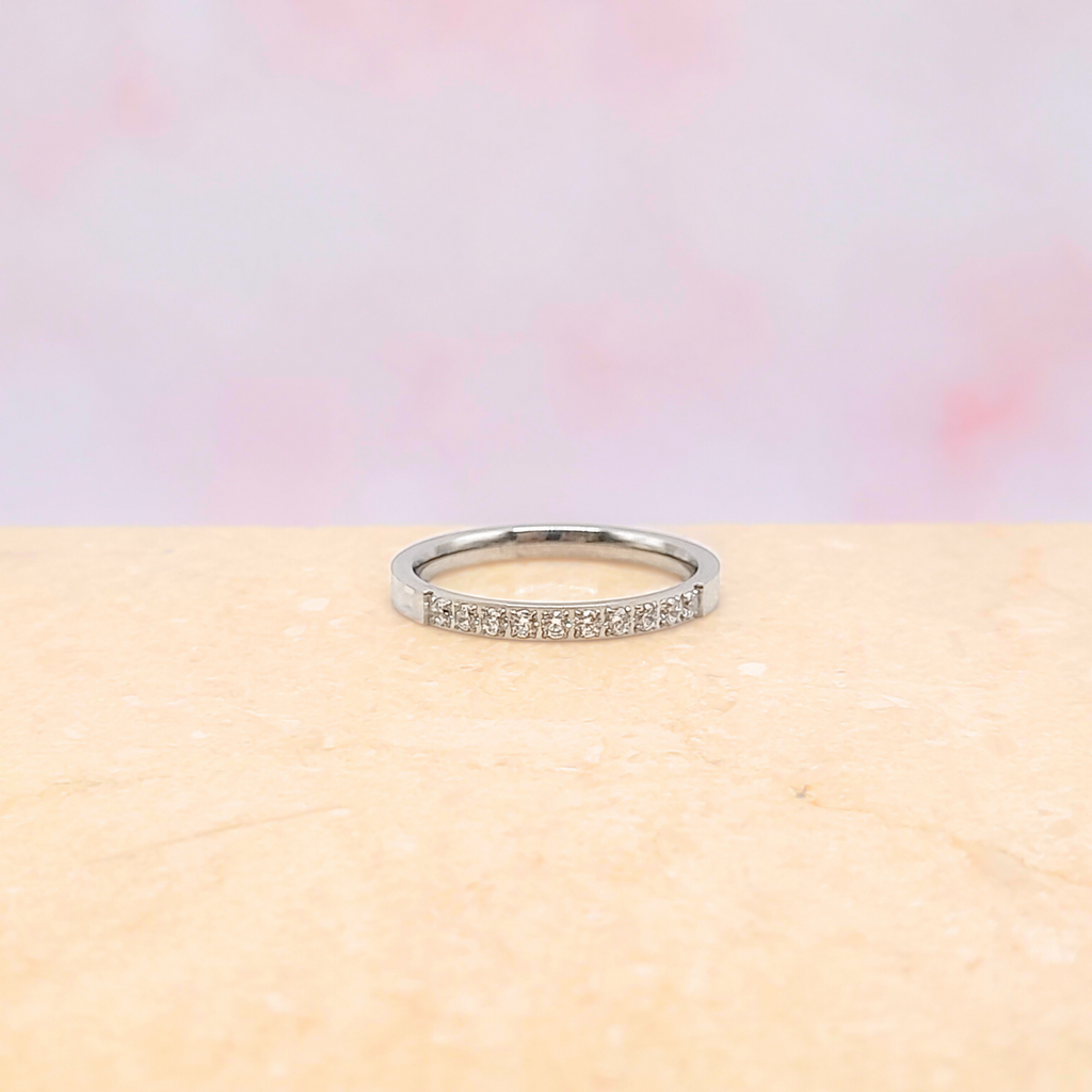 Half Band Crystal Ring