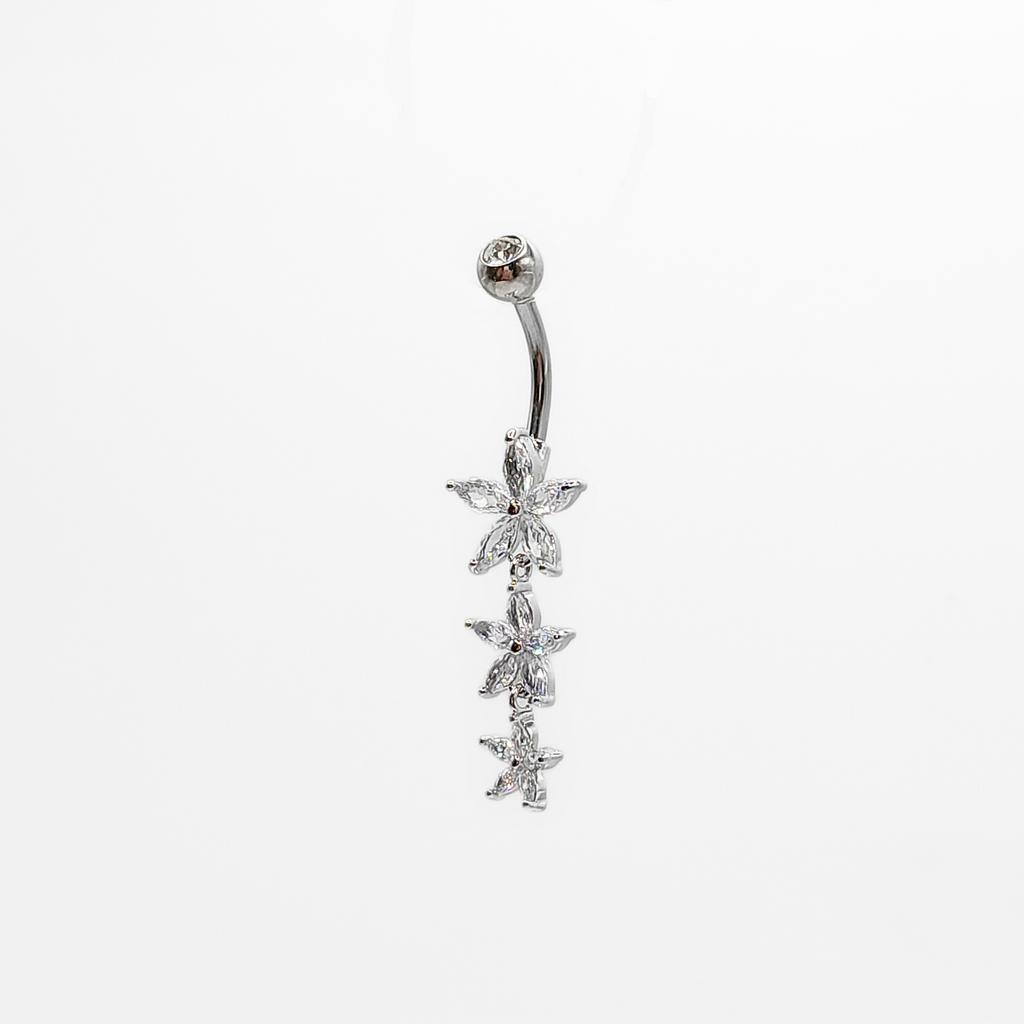 Triple Flower Belly Bar