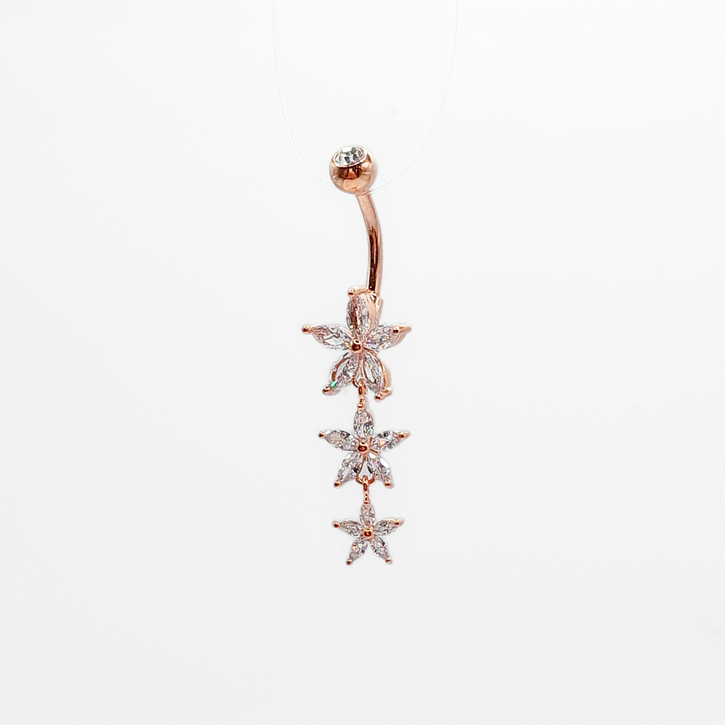 Triple Flower Belly Bar
