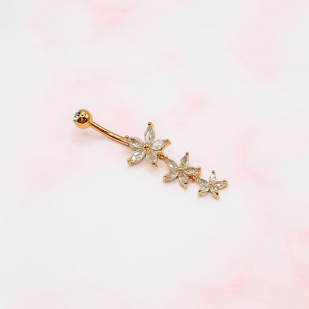 Triple Flower Belly Bar