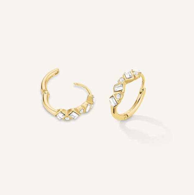 Rosefield - Playful Crystals Baguette Hoops