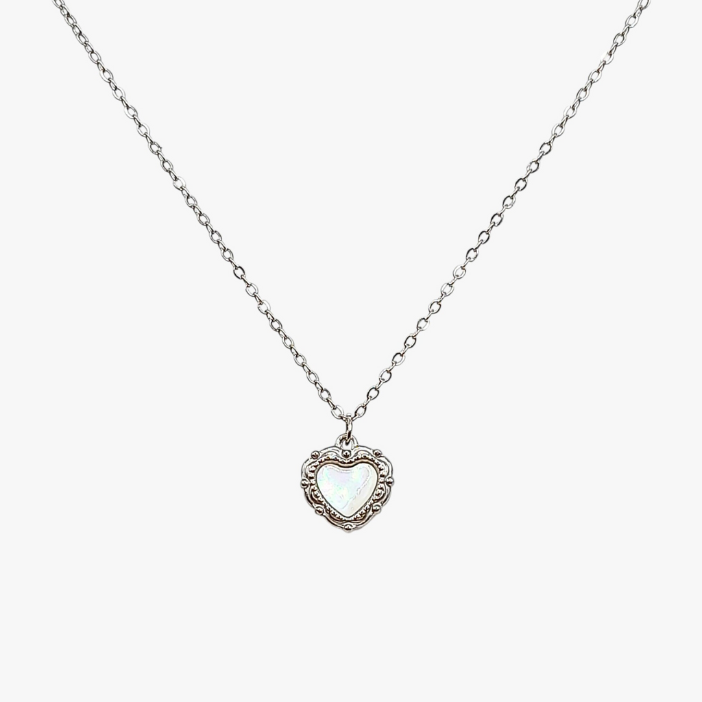 Vintage Pearl Heart Necklace