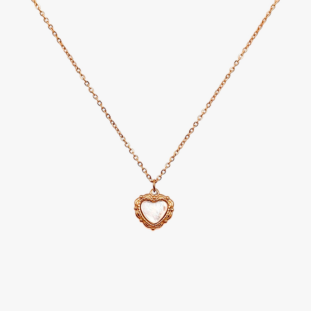 Vintage Pearl Heart Necklace